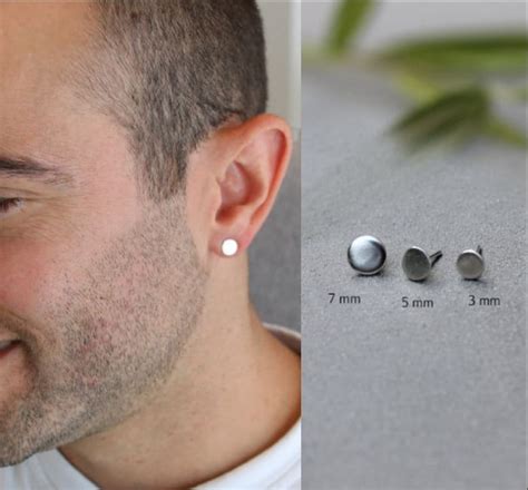 disc stud earrings for men.